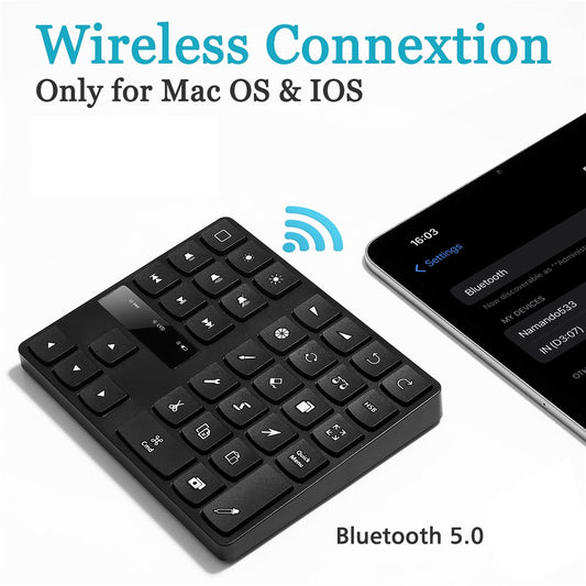 MC-533 Portable Slim Bluetooth-compatible Keypad for iPad Procreate APP, 35-Keys Drawing Keyboard One Hand Control Drawing Graphics Tablet Accessories for iOS, macOS