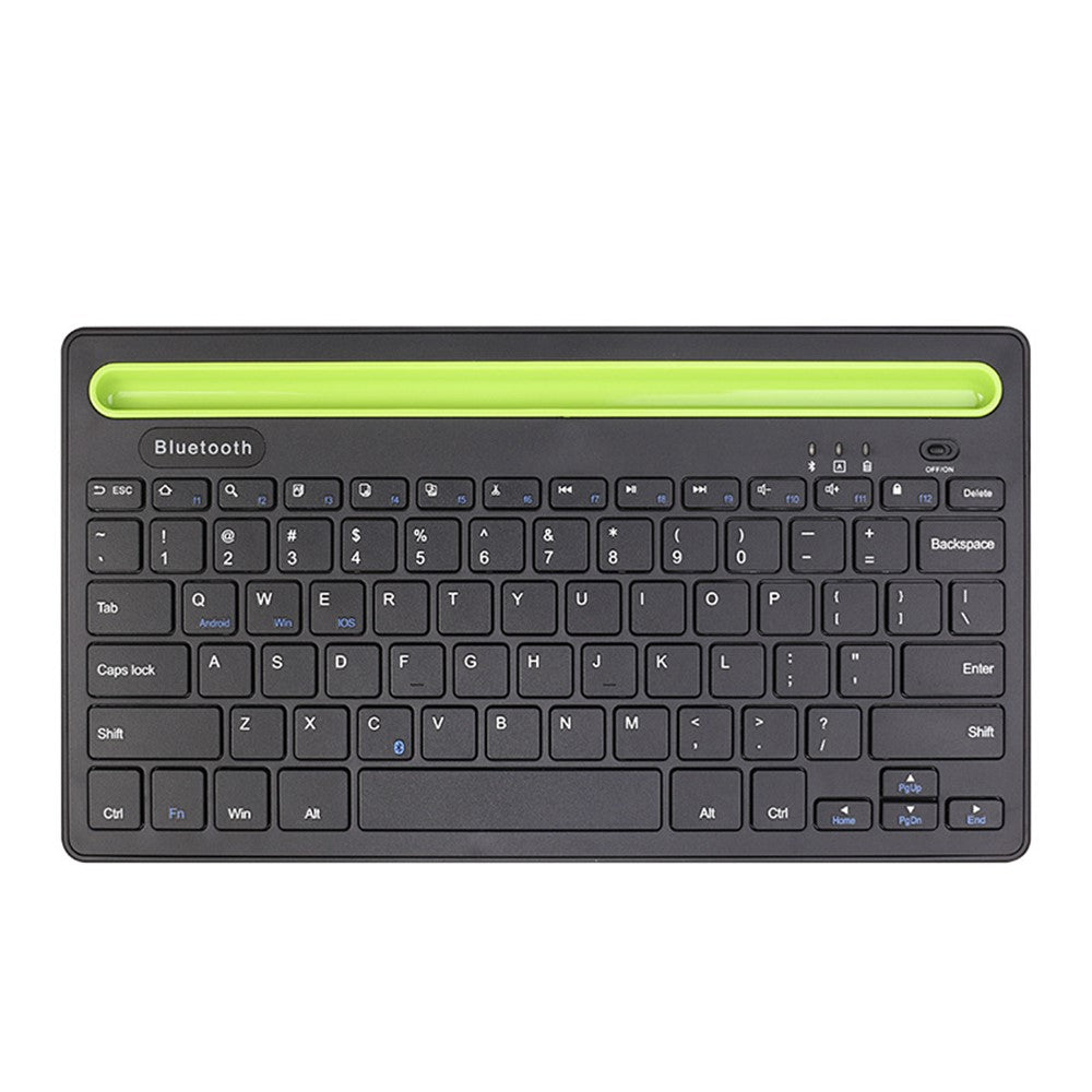 RK-908 Mobile Phone Tablet Universal Keyboard 87-Keys Mini Bluetooth-compatible Keyboard with Slot for iPad Portable Wireless Keyboard Support Dual Channel