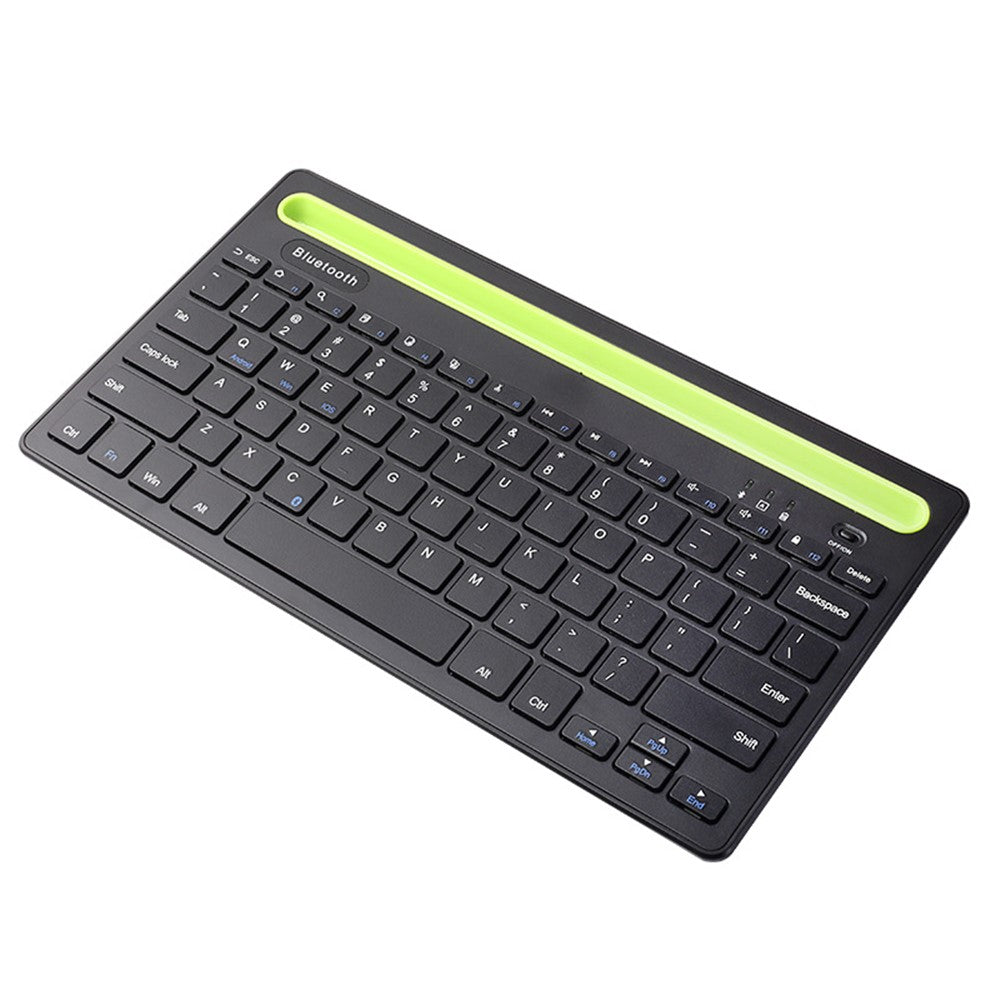 RK-908 Mobile Phone Tablet Universal Keyboard 87-Keys Mini Bluetooth-compatible Keyboard with Slot for iPad Portable Wireless Keyboard Support Dual Channel