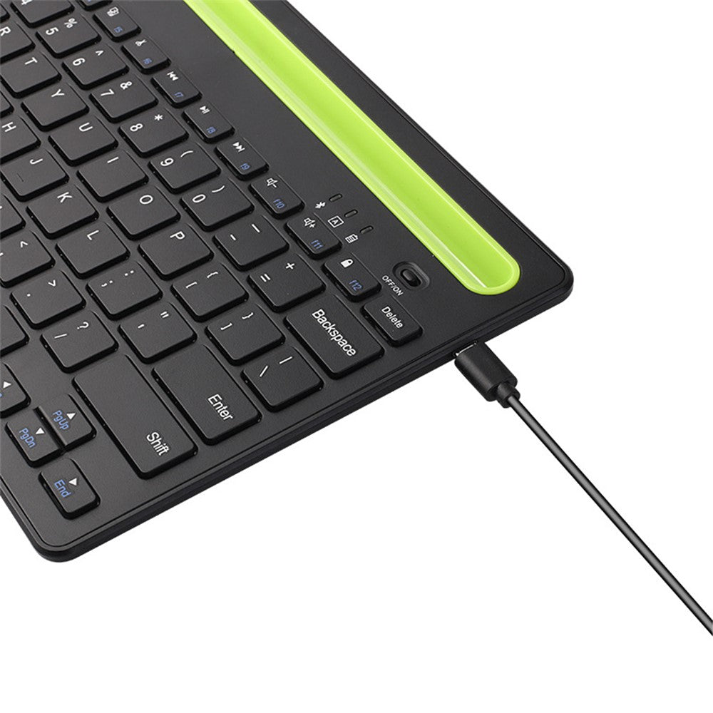 RK-908 Mobile Phone Tablet Universal Keyboard 87-Keys Mini Bluetooth-compatible Keyboard with Slot for iPad Portable Wireless Keyboard Support Dual Channel