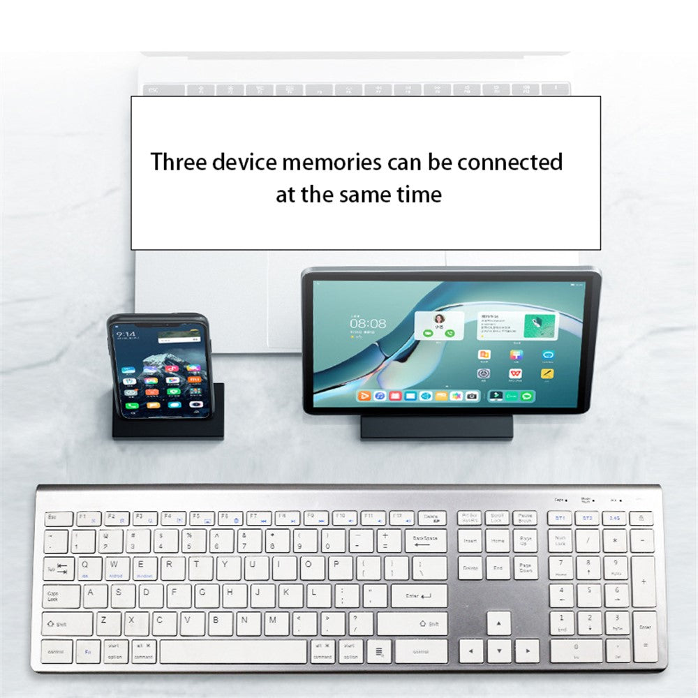 K010C 110 Keys Bluetooth-compatible 5.0 Wireless Keyboard Portable Slim Keyboard Compatible with Mac, Windows