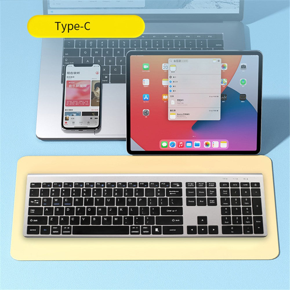 K010C 110 Keys Bluetooth-compatible 5.0 Wireless Keyboard Portable Slim Keyboard Compatible with Mac, Windows
