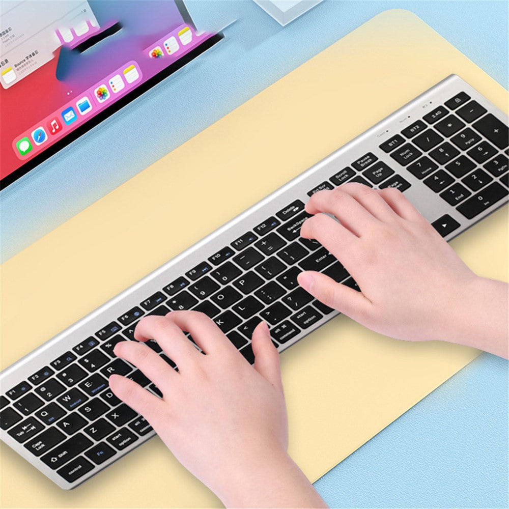 K010C 110 Keys Bluetooth-compatible 5.0 Wireless Keyboard Portable Slim Keyboard Compatible with Mac, Windows