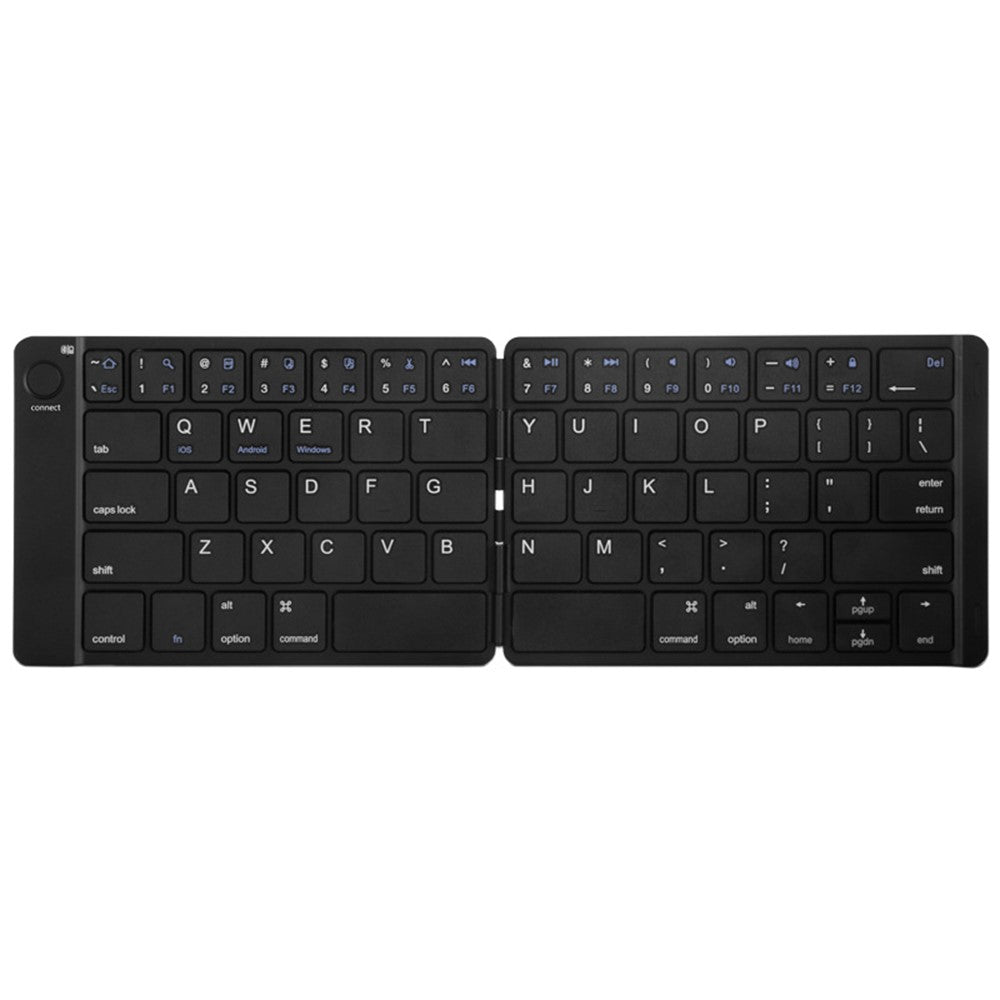 B047S Universal Folding Keyboard for Cell Phone Tablet Laptop Leather Covered Bluetooth-compatible Wireless Keyboard
