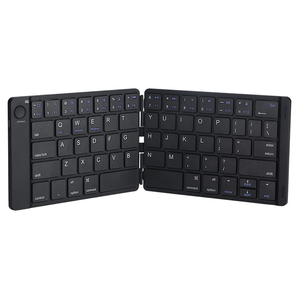 B047S Universal Folding Keyboard for Cell Phone Tablet Laptop Leather Covered Bluetooth-compatible Wireless Keyboard
