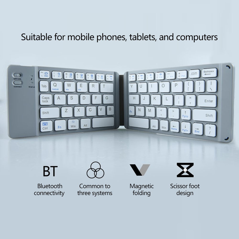 BT18 Magnetic Folding Wireless Keyboard for Cell Phones Tablets Computers Universal Bluetooth-compatible Keyboard