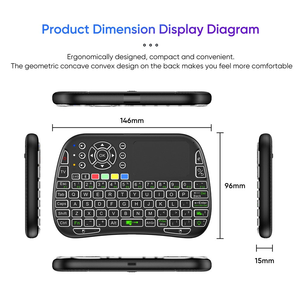M9 RC Mouse Keyboard Combo with IR Learning Function Mini Wireless Keyboard Support Touchpad Voice