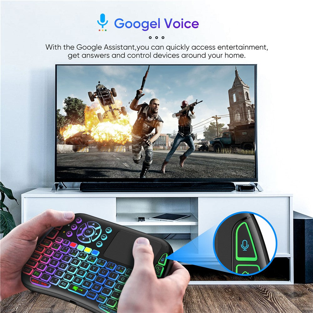 M9 RC Mouse Keyboard Combo with IR Learning Function Mini Wireless Keyboard Support Touchpad Voice