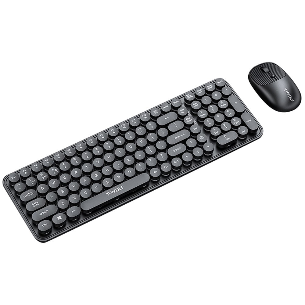 T-WOLF TF350 2.4G Wireless Keyboard Mouse Set Home Office Computer Keyboard + Mouse