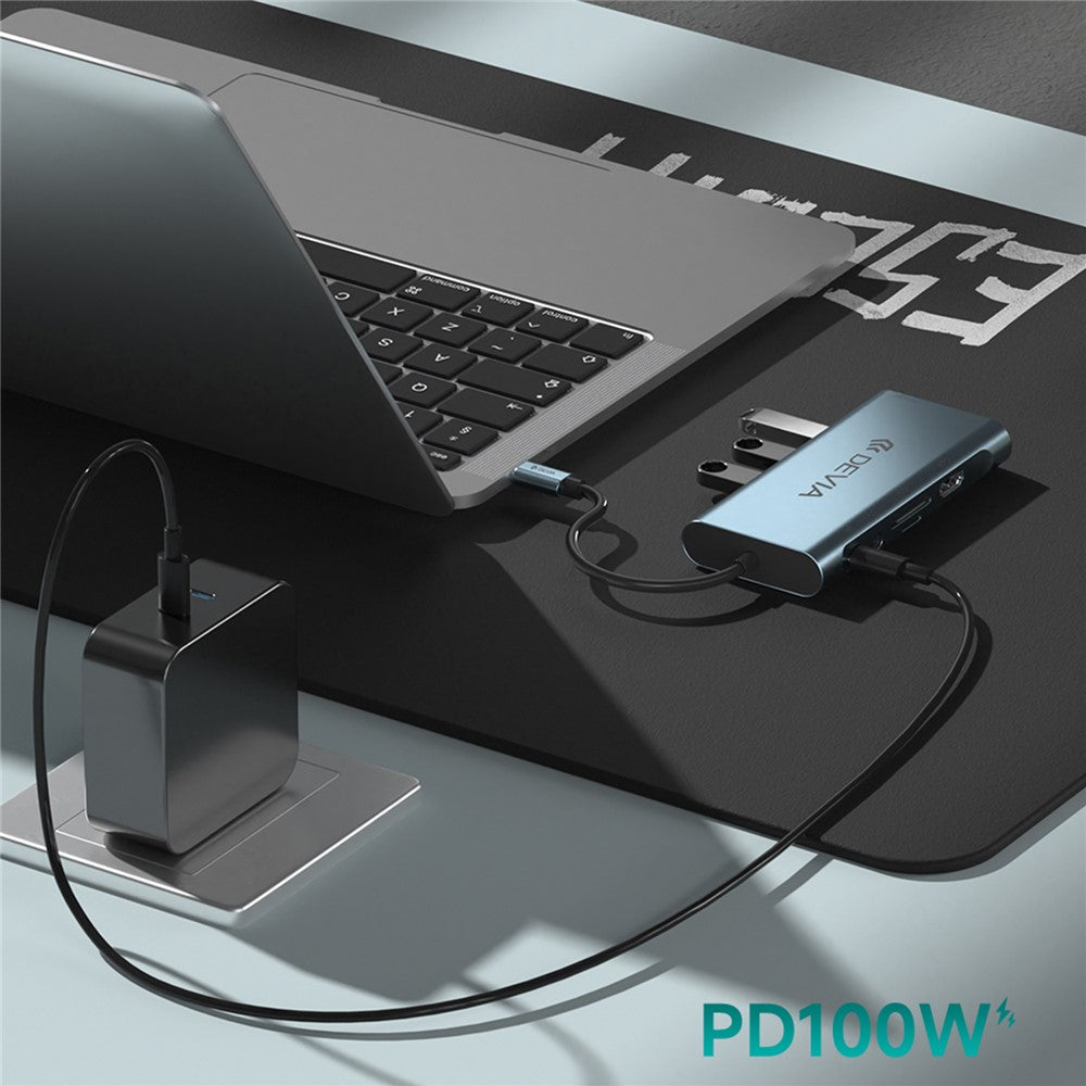 DEVIA EC607 Leopard Series 11 In 1 HUB Adapter Portable USB-C Docking Station (Updated)
