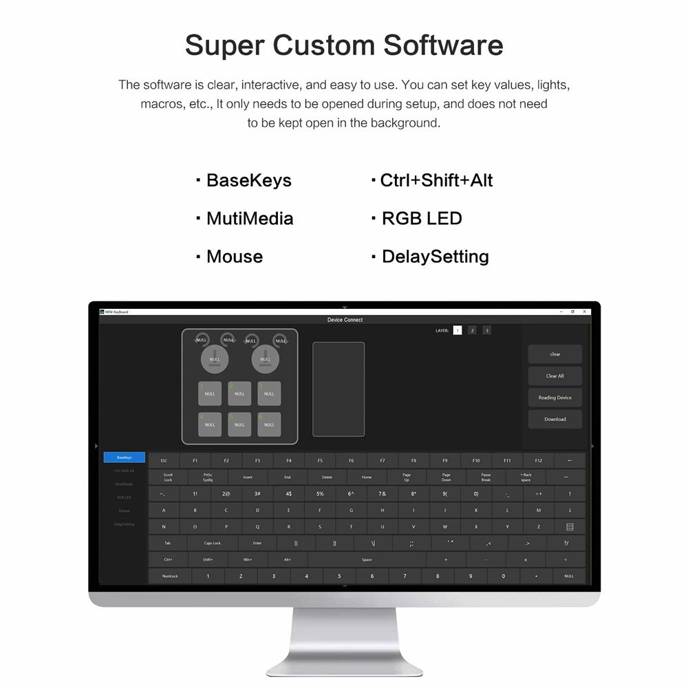 230104-6 Bluetooth-compatible Mechanical Macropad Mini RGB Keyboard Programming Photoshop Gaming Keypad