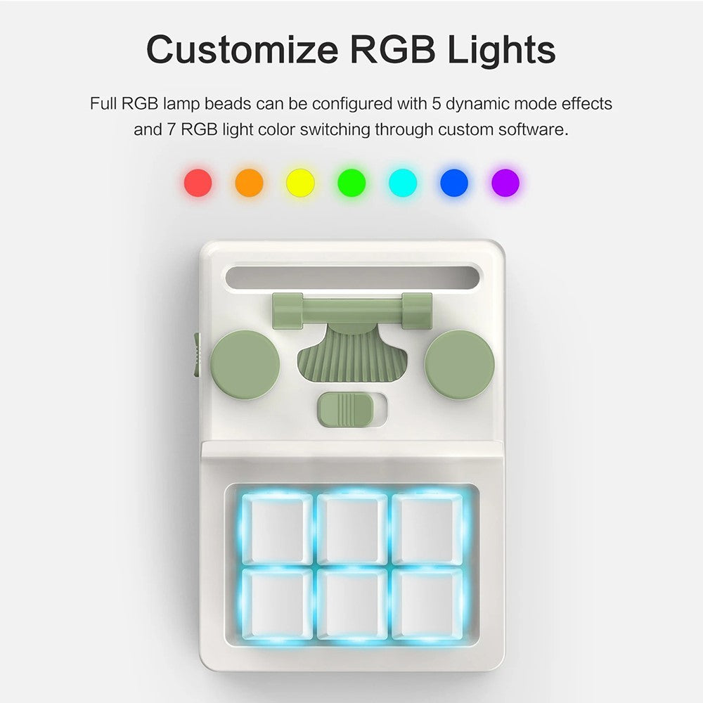 230104-6 Bluetooth-compatible Mechanical Macropad Mini RGB Keyboard Programming Photoshop Gaming Keypad