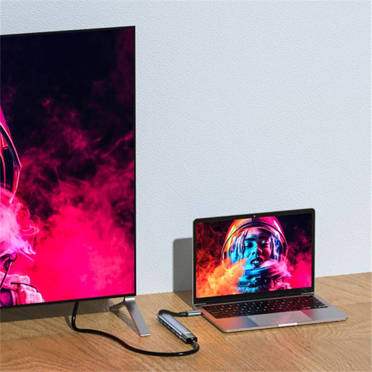 USB-C Hub Adapter Type-C to 2xUSB +Type-C+3.5mm Jack+ PD 100W Dock Station