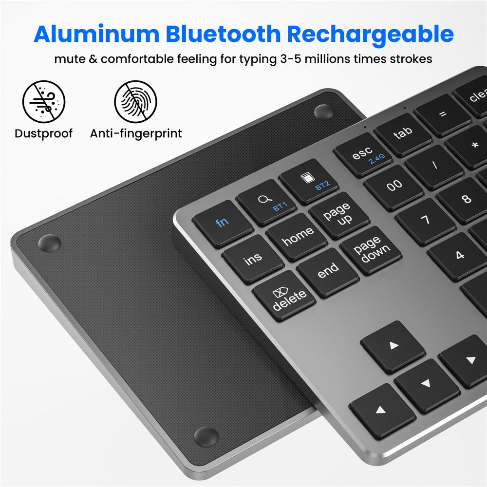 K-35 Bluetooth-compatible Keypad Slim 35-Keys 2.4G+Bluetooth-compatible Dual Mode Keyboard