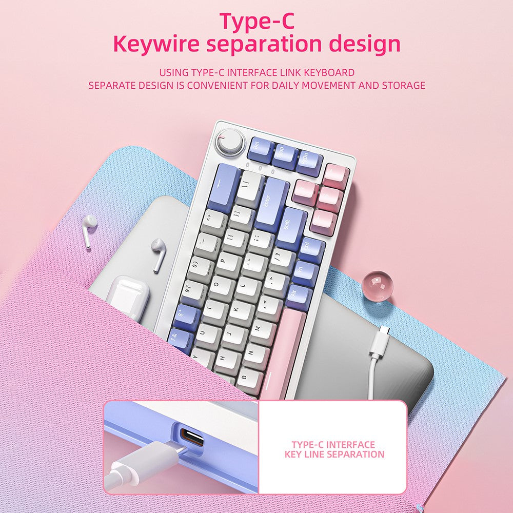 ZA68 Computer Laptop Gaming Keyboard Wired RGB Light 68-Key Mechanical Keyboard