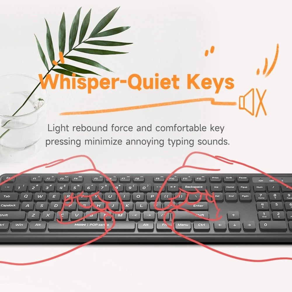 XIAOMI YOUPIN MIIIW MW24PB03 2.4G Wireless Keyboard Mouse Set Computer Mute Keyboard + Mouse, 3rd Gen