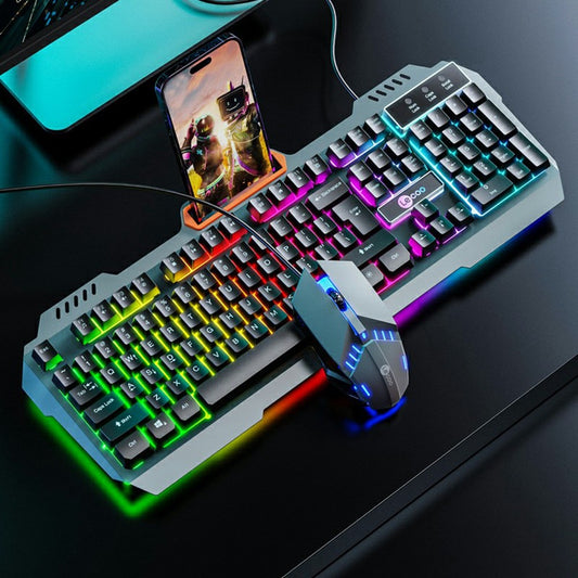 LENOVO LECOO CM107 Backlight USB Wired Gaming Mechanical Keyboard Mouse Set for Computer Laptop