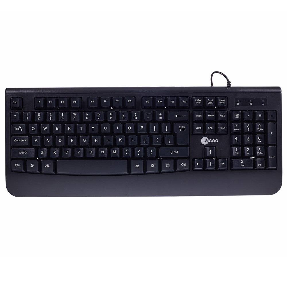 LENOVO LECOO CM105 Office USB Wired Keyboard Mouse Combo with Hand Rest Ergonomic Design
