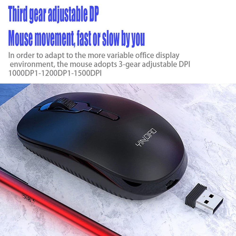 YINDIAO V3Max 2.4G Wireless Smart Sleep Office Keyboard Mouse Set for Computer Laptop