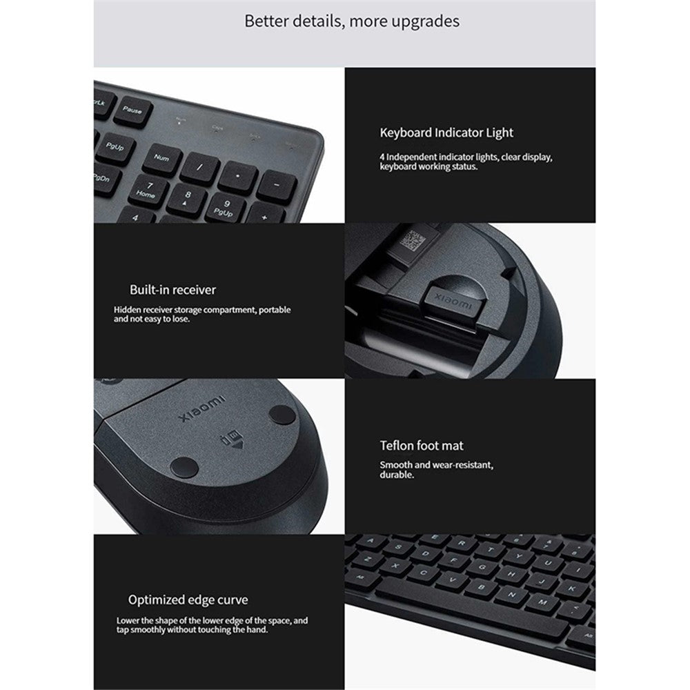XIAOMI WXJS02YM 2.4G Wireless Keyboard + Mouse Set for Windows 10 and Above