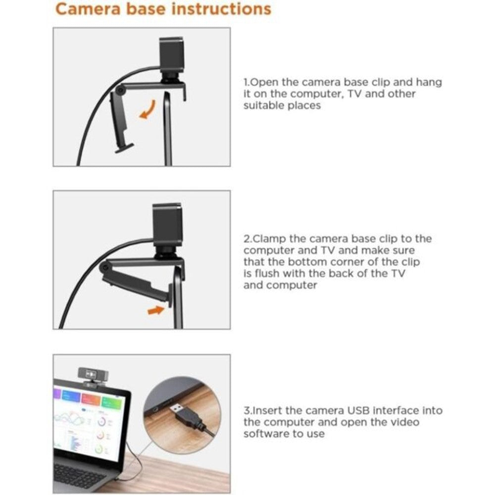 LENOVO LECOO WEC02 1080P HD Auto Focus Webcam with Built-In Microphone for Online Classes Teaching Streaming Meetings