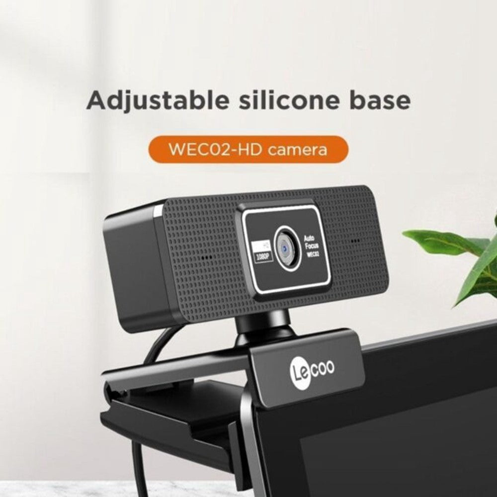 LENOVO LECOO WEC02 1080P HD Auto Focus Webcam with Built-In Microphone for Online Classes Teaching Streaming Meetings