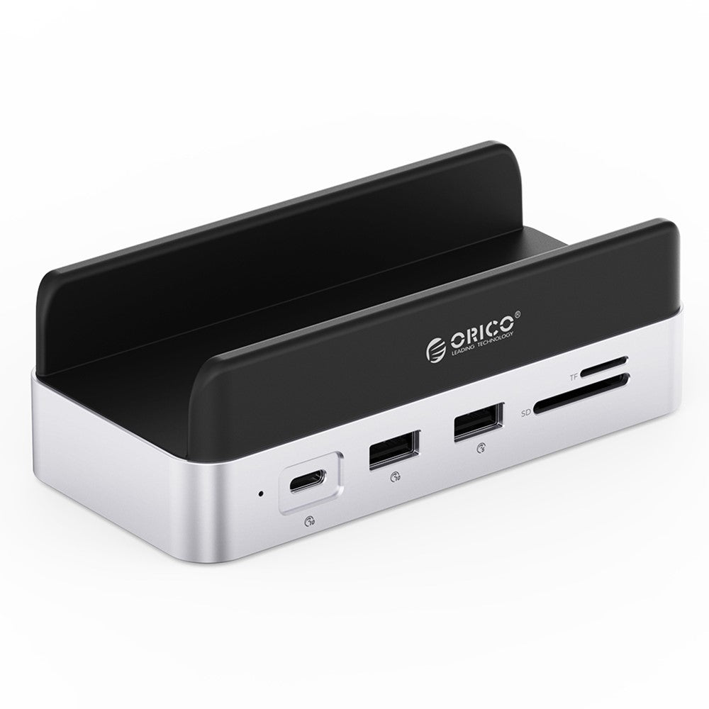 ORICO VS10 For Mac mini(2024) 512GB M.2 SSD Enclosure Desktop Expansion Dock Stand USB + HD + RJ45 + SD / TF Card Reader 10 in 1 Docking Station