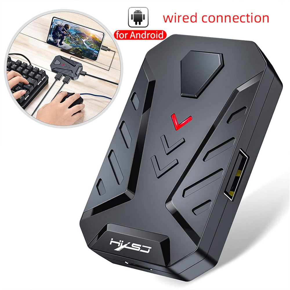 HXSJ A883 Wired RGB Gaming Mouse + V100 35 Keys Single-hand Gaming Keyboard + P8 Portable Keyboard Mouse Converter for Android