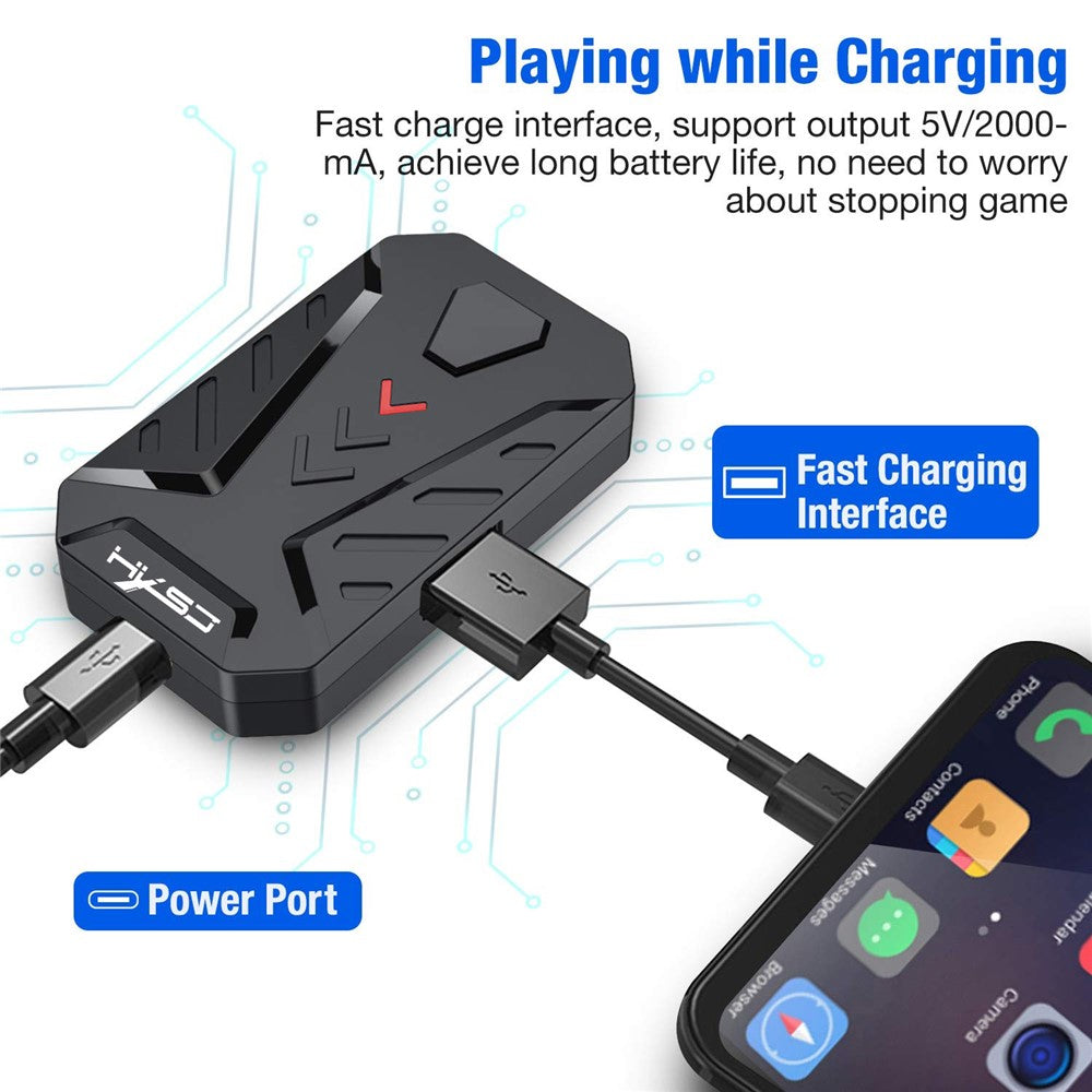 HXSJ A883 Wired RGB Gaming Mouse + V100 35 Keys Single-hand Gaming Keyboard + P8 Portable Keyboard Mouse Converter for Android