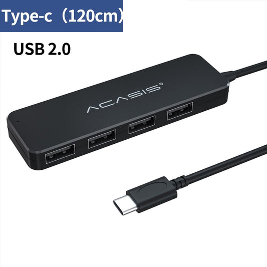 ACASIS AC2-L412 1.2m Type-C to 4 USB2.0 Hub Adapter Portable USB-C Hub Multi-Port Type-C Splitter Converter Support 480Mbps Data Transfer