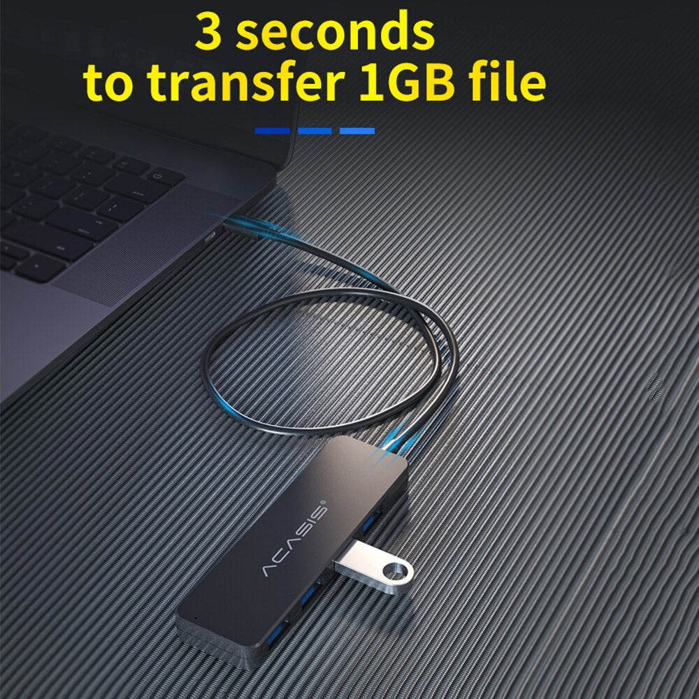 ACASIS AC3-L412 1.2m USB-C Hub Multi-Port 1 to 4 Type-C Splitter Converter Type-C to 4 USB3.0 Adapter Cable for Tablets Laptops