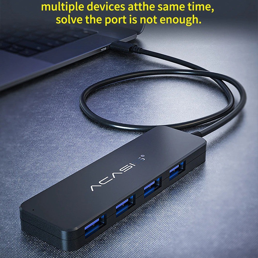 ACASIS AC3-L412 1.2m USB-C Hub Multi-Port 1 to 4 Type-C Splitter Converter Type-C to 4 USB3.0 Adapter Cable for Tablets Laptops