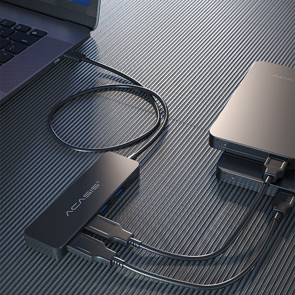 ACASIS AC3-L412 1.2m USB-C Hub Multi-Port 1 to 4 Type-C Splitter Converter Type-C to 4 USB3.0 Adapter Cable for Tablets Laptops