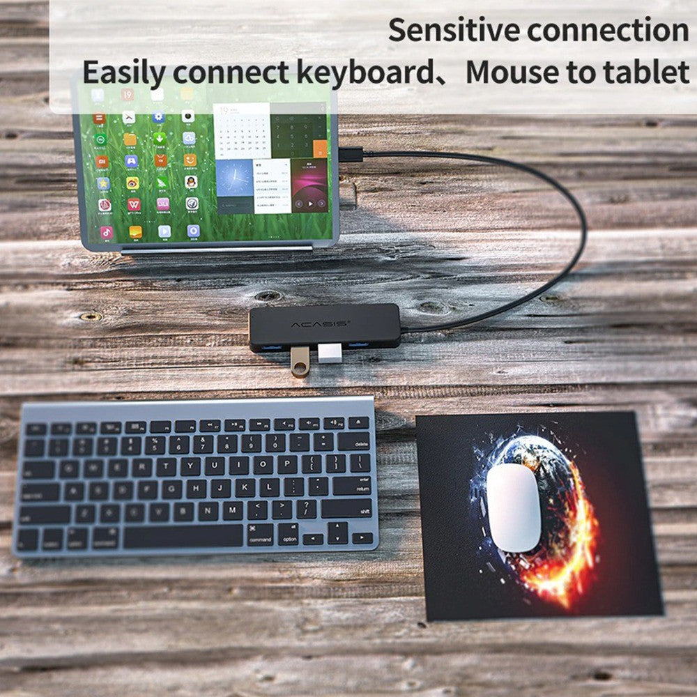 ACASIS AC2-L42 0.2m Type-C to 4 USB2.0 Hub Adapter Multi-Port USB-C Hub Portable Type-C Splitter Converter 480Mbps Data Transfer
