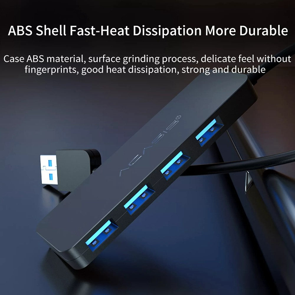 ACASIS AB2-L412 1.2m Cable 4 Ports USB2.0 Hub 480Mbps Data Transmission USB Hub Splitter