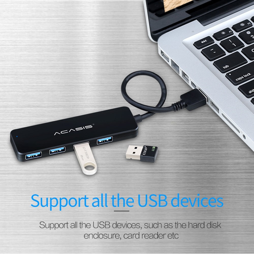 ACASIS AB2-L412 1.2m Cable 4 Ports USB2.0 Hub 480Mbps Data Transmission USB Hub Splitter