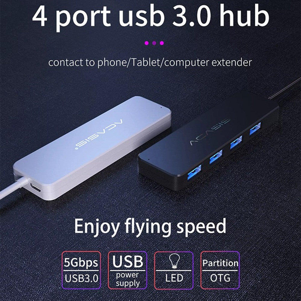 ACASIS AB3-L42 0.2m Cable 4 Ports USB3.0 Splitter Computer Laptop 5Gbps High Speed Transmission USB Hub