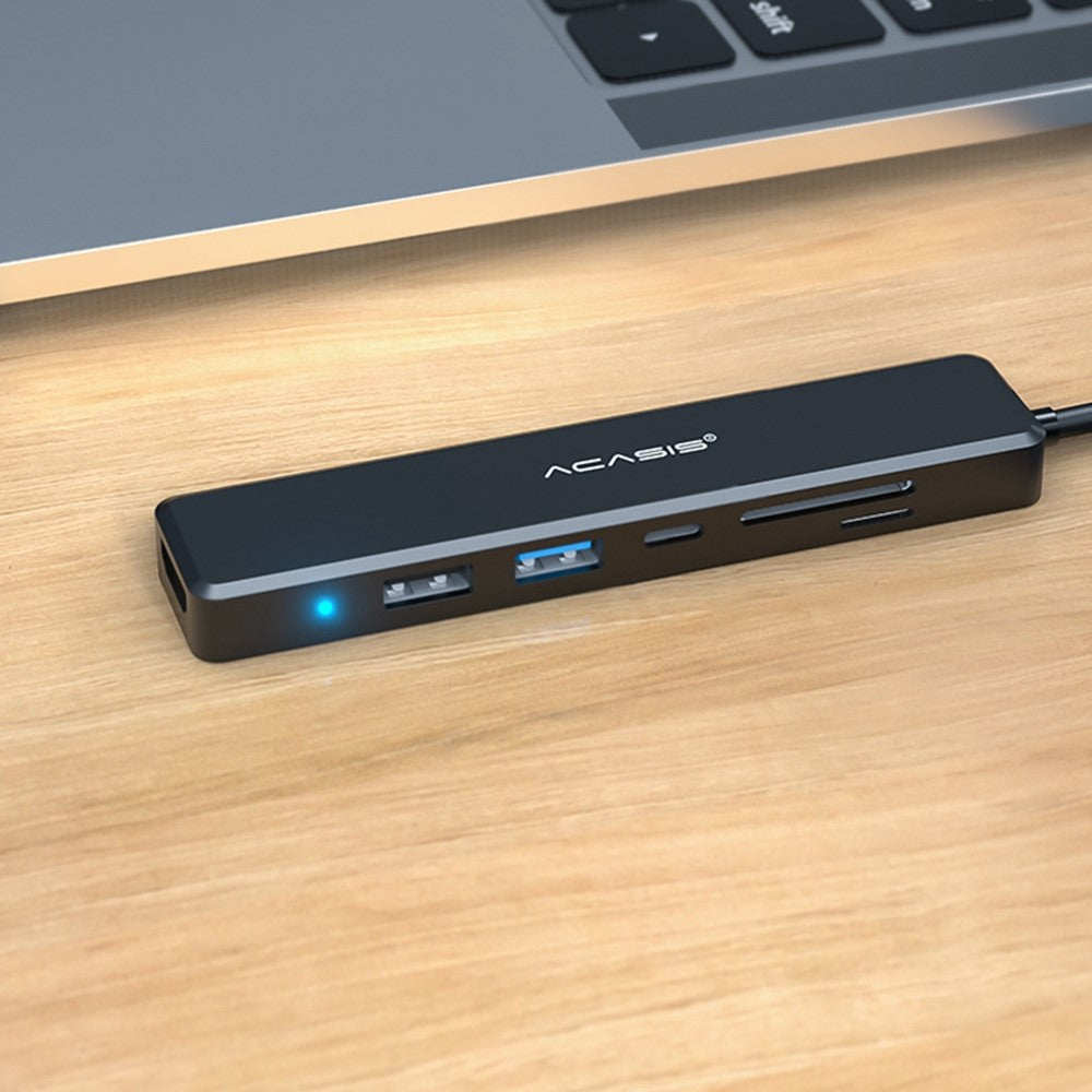 ACASIS CM069 6 in 1 Type C to USB 2.0 HDMI Hub Dock USB-C Type A 3.0 Splitter TF/SD Card Reader Support PD 60W Charging
