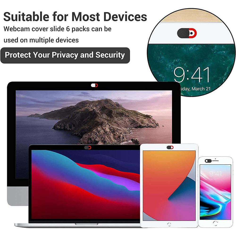 3Pcs Webcam Cover Slide Privacy Security Ultra-Thin Laptop Camera Cover Slide for Phone / Tablet / PC