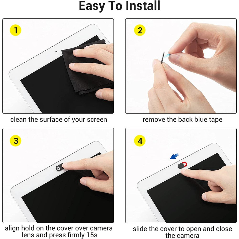 3Pcs Webcam Cover Slide Privacy Security Ultra-Thin Laptop Camera Cover Slide for Phone / Tablet / PC