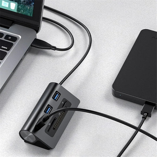 ACASIS HS0023 6-in-1 3xUSB3.0 + TF / SD / CF Card Slots USB Hub Splitter