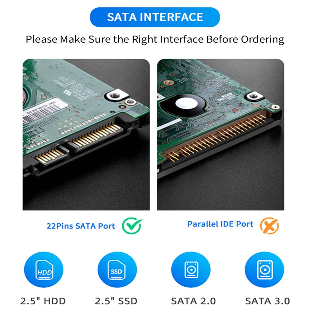 USB3.0 / Type-C to SATA Converter 22Pin Hard Disk Cable with 3-Port USB3.0 HUB Adapter PC 2.5-inch Hard Disk HDD, SSD Easy Drive Cable