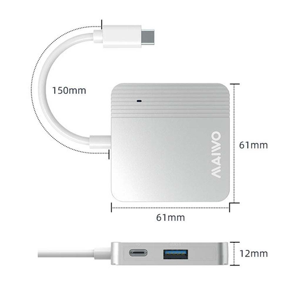 MAIWO KH1702 5 in 1 USB-C Hub USB 3.2 Gen2 PD 100W Fast Charging HD Adapter Expansion Dock