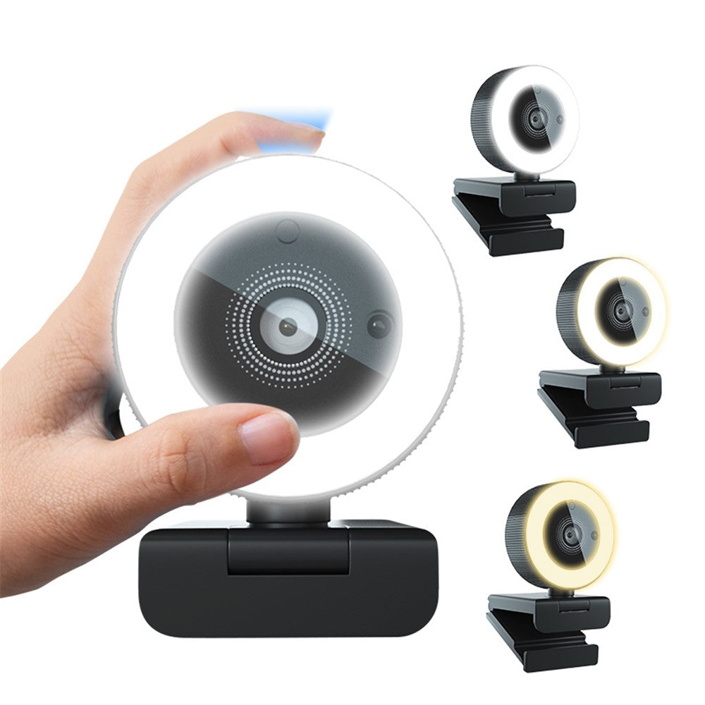 H200 QHD 2K 30FPS Webcam Remote Control USB Web Camera with Fill Light for Live Streaming Video Recording