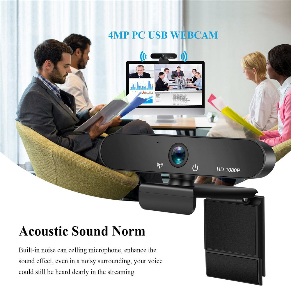 A8 USB Camera 360 Degree Rotation 1080P HD Webcam for Video Conference Video Call Online Class