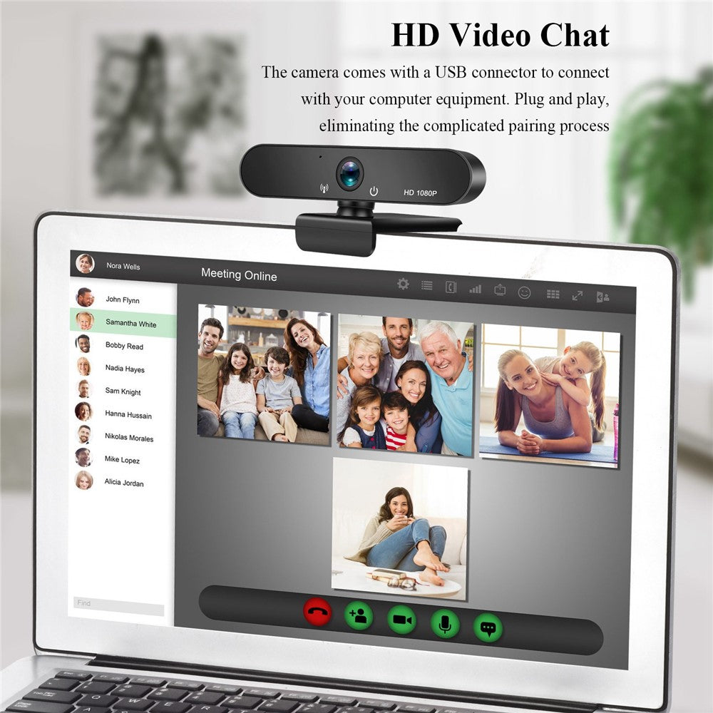 A8 USB Camera 360 Degree Rotation 1080P HD Webcam for Video Conference Video Call Online Class