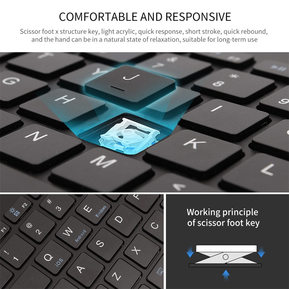 HM-04 Dual-Device Connection Bluetooth-compatible Keyboard for IOS Android Windows Phones/Tablets