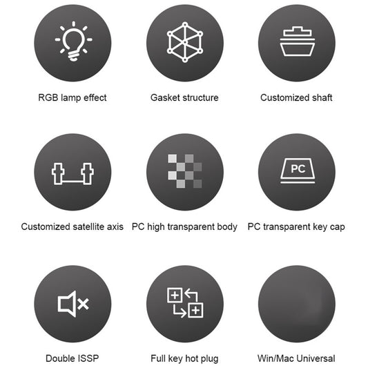 ATTACK SHARK K75 RGB Wireless Hot-Swappable Mechanical Keyboard Three Mode Bluetooth-compatible Transparent Keyboard