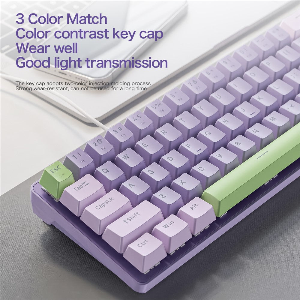 ZIYOULANG K65 78 Keys Hot Swappable Mechanical Keyboard RGB Light USB Wired Keyboard