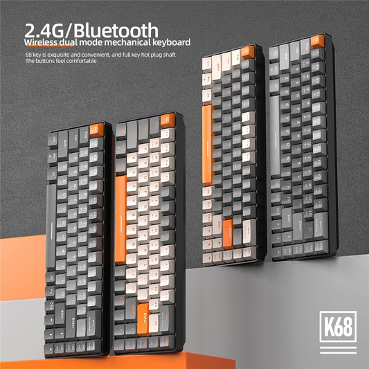 ZIYOULANG K68 Wireless Mechanical Keyboard 2.4G / Bluetooth-compatible Dual Mode 68-Key Keyboard